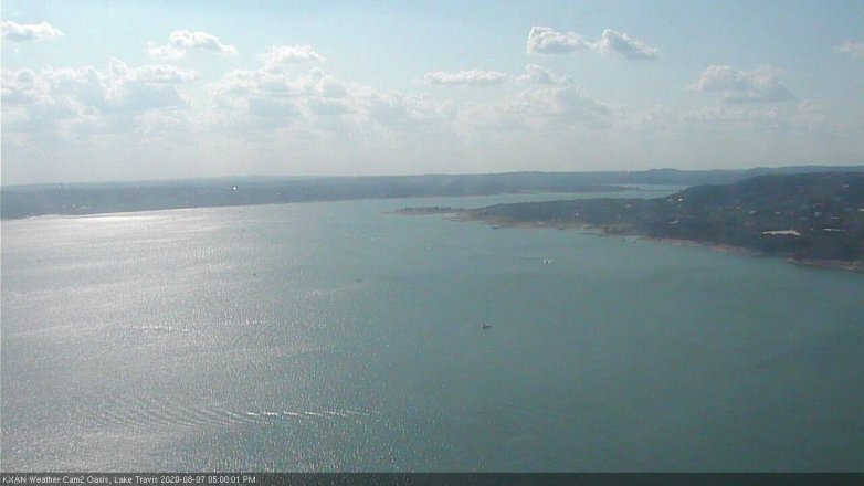 Lake Travis webcam, August 7, 2020 5:00 PM CT