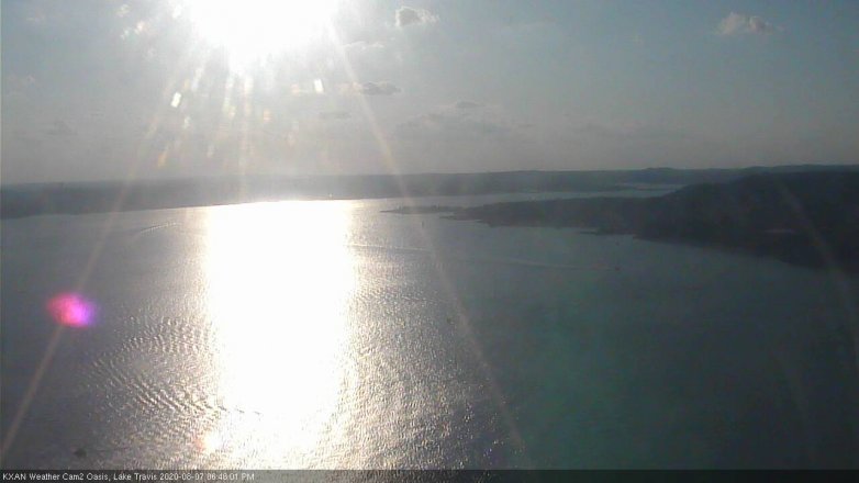Lake Travis webcam, August 7, 2020 6:45 PM CT