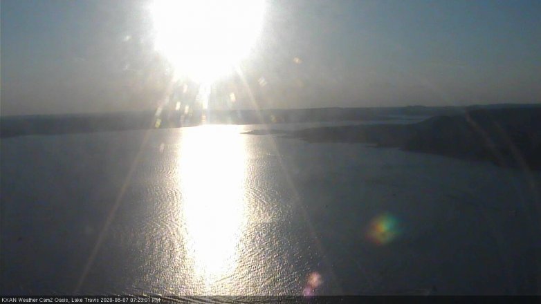Lake Travis webcam, August 7, 2020 7:25 PM CT