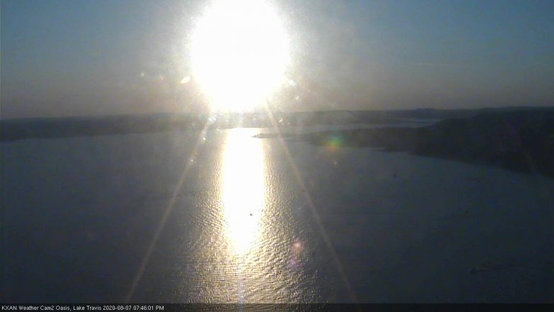 Lake Travis webcam, August 7, 2020 7:45 PM CT