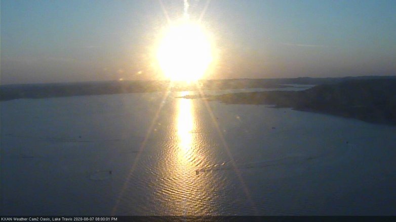 Lake Travis webcam, August 7, 2020 8:00 PM CT
