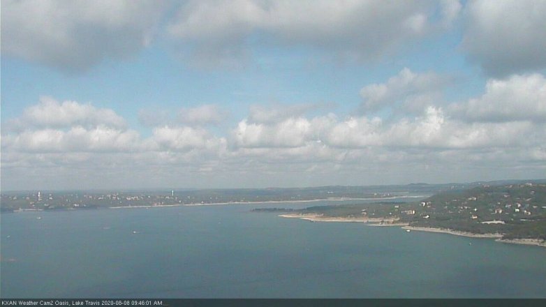 Lake Travis webcam, August 8, 2020 9:45 AM CT