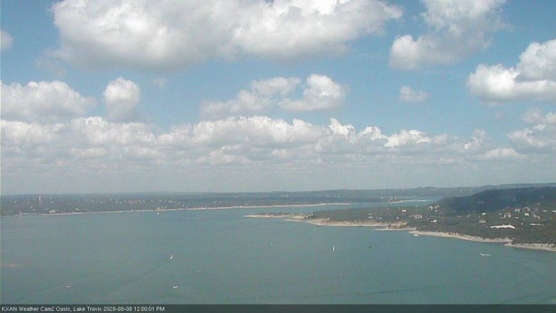 Lake Travis webcam, August 8, 2020 12:00 PM CT