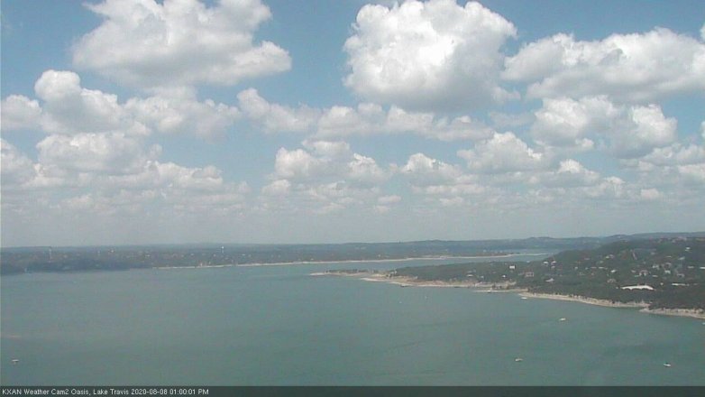 Lake Travis webcam, August 8, 2020 1:00 PM CT
