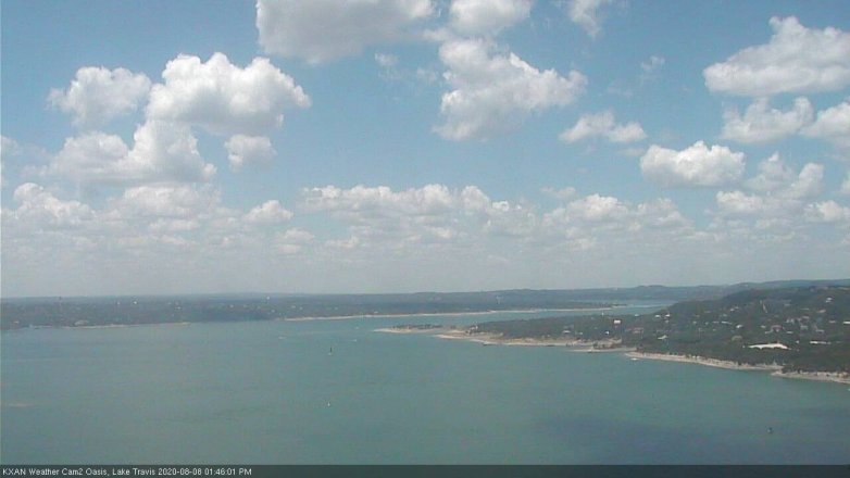 Lake Travis webcam, August 8, 2020 1:45 PM CT