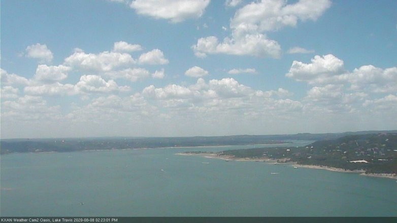 Lake Travis webcam, August 8, 2020 2:25 PM CT