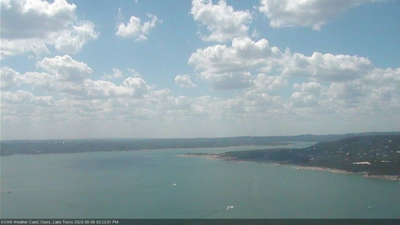 Lake Travis webcam, August 8, 2020 3:25 PM CT