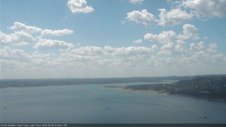 Lake Travis webcam, August 8, 2020 3:45 PM CT