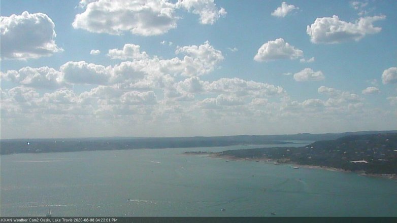 Lake Travis webcam, August 8, 2020 4:25 PM CT