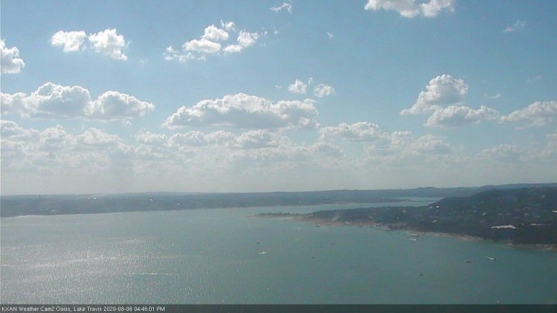 Lake Travis webcam, August 8, 2020 4:45 PM CT