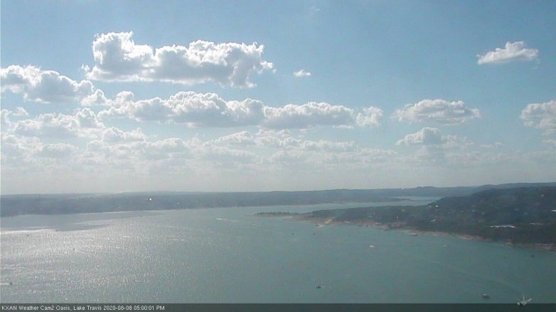 Lake Travis webcam, August 8, 2020 5:00 PM CT