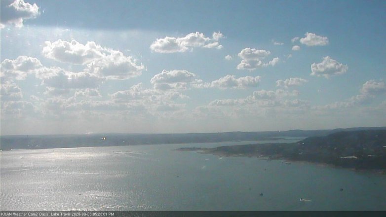 Lake Travis webcam, August 8, 2020 5:25 PM CT