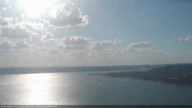 Lake Travis webcam, August 8, 2020 5:45 PM CT