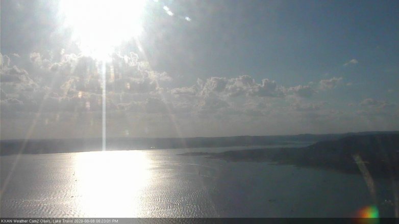 Lake Travis webcam, August 8, 2020 6:25 PM CT
