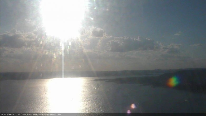 Lake Travis webcam, August 8, 2020 6:45 PM CT
