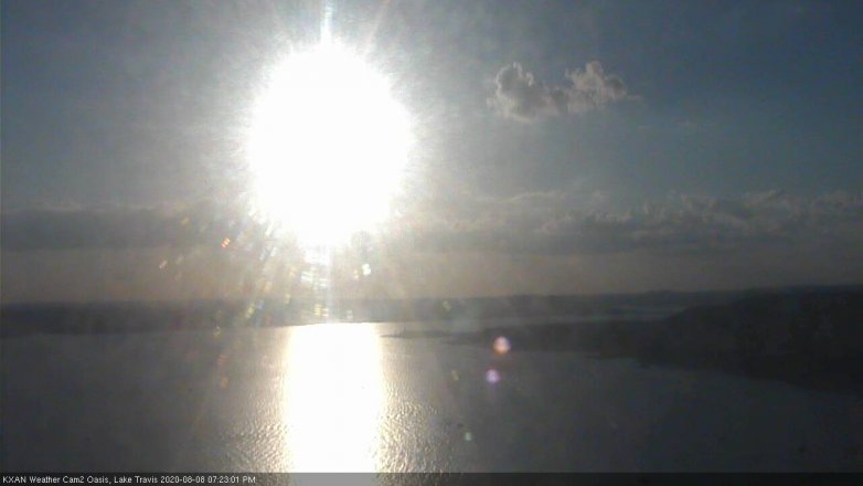 Lake Travis webcam, August 8, 2020 7:25 PM CT