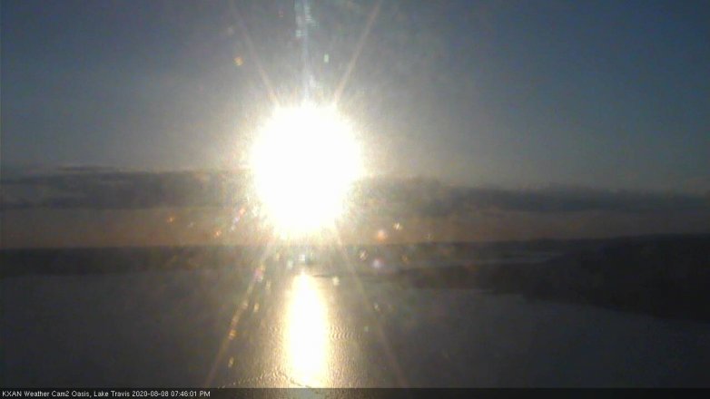 Lake Travis webcam, August 8, 2020 7:45 PM CT