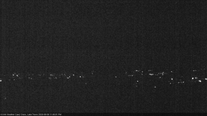 Lake Travis webcam, August 8, 2020 11:00 PM CT