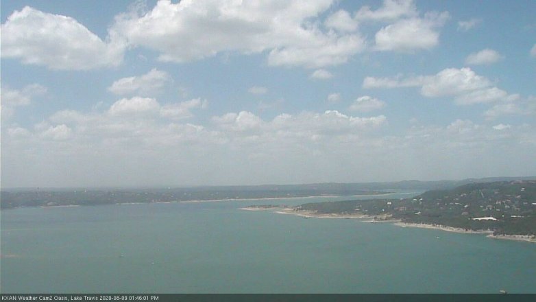 Lake Travis webcam, August 9, 2020 1:45 PM CT
