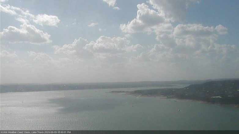 Lake Travis webcam, August 9, 2020 5:00 PM CT