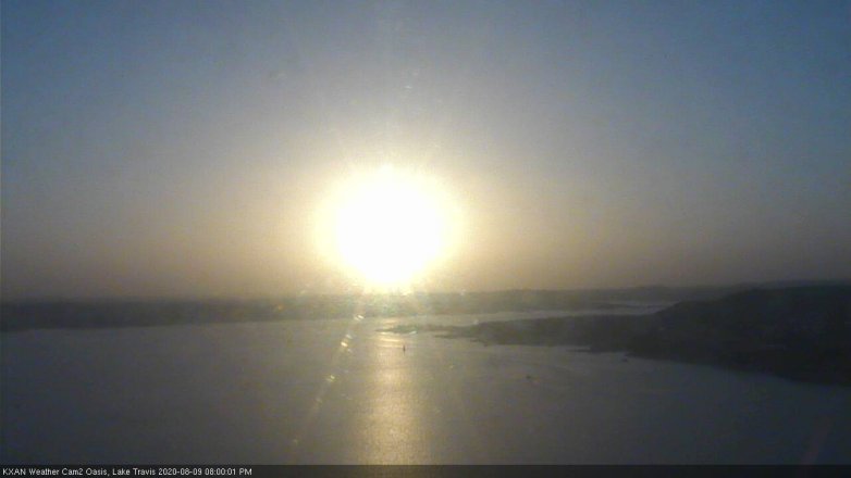 Lake Travis webcam, August 9, 2020 8:00 PM CT