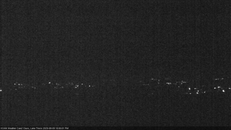 Lake Travis webcam, August 9, 2020 10:00 PM CT