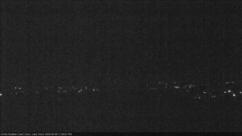 Lake Travis webcam, August 9, 2020 11:00 PM CT