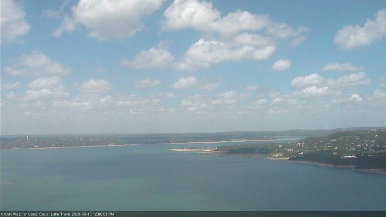 Lake Travis webcam, August 10, 2020 12:00 PM CT