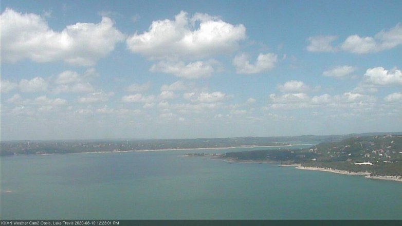 Lake Travis webcam, August 10, 2020 12:25 PM CT