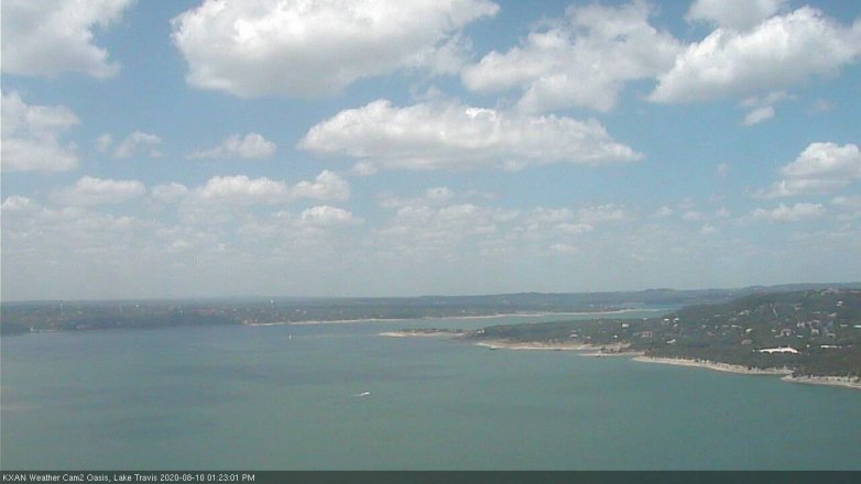 Lake Travis webcam, August 10, 2020 1:25 PM CT