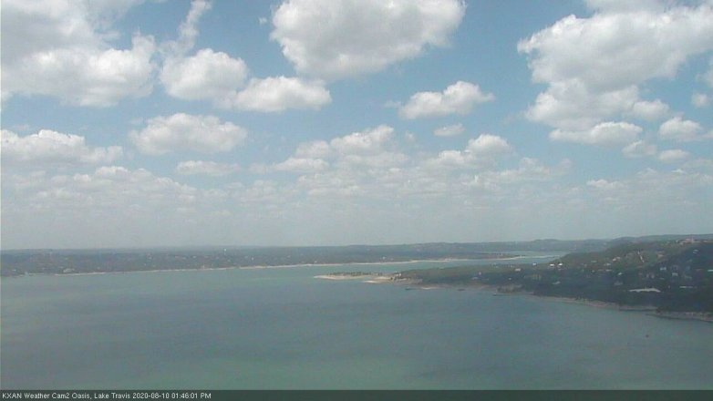 Lake Travis webcam, August 10, 2020 1:45 PM CT