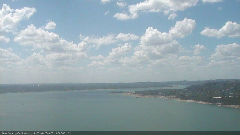Lake Travis webcam, August 10, 2020 3:25 PM CT