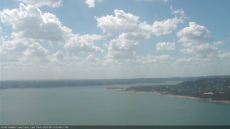 Lake Travis webcam, August 10, 2020 3:45 PM CT