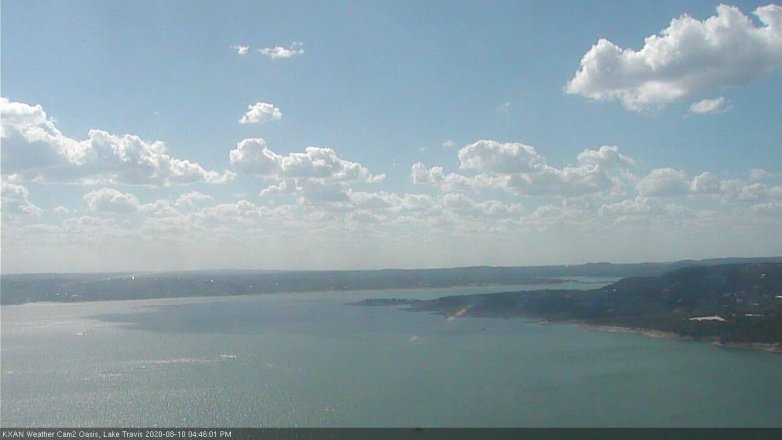 Lake Travis webcam, August 10, 2020 4:45 PM CT