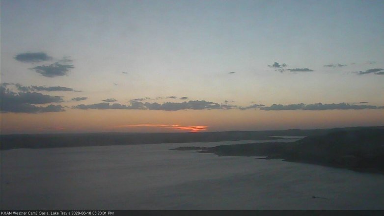 Lake Travis webcam, August 10, 2020 8:25 PM CT