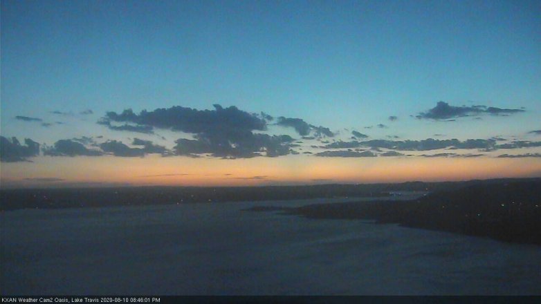 Lake Travis webcam, August 10, 2020 8:45 PM CT