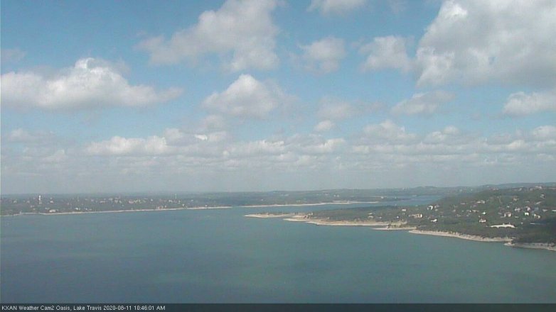 Lake Travis webcam, August 11, 2020 10:45 AM CT