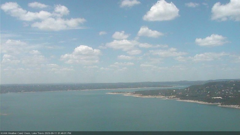Lake Travis webcam, August 11, 2020 1:45 PM CT