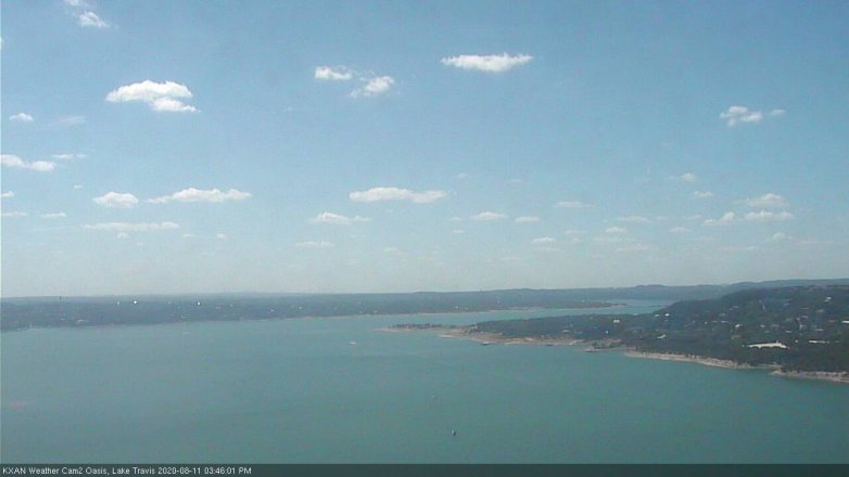 Lake Travis webcam, August 11, 2020 3:45 PM CT