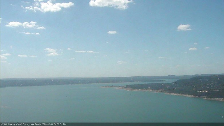 Lake Travis webcam, August 11, 2020 4:00 PM CT