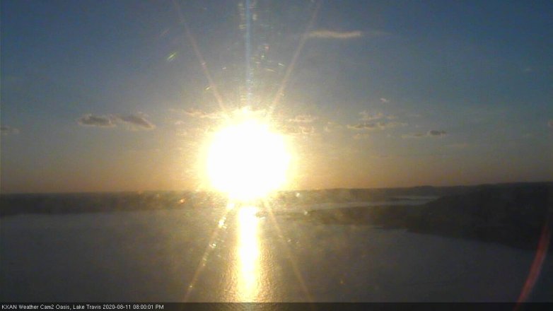 Lake Travis webcam, August 11, 2020 8:00 PM CT