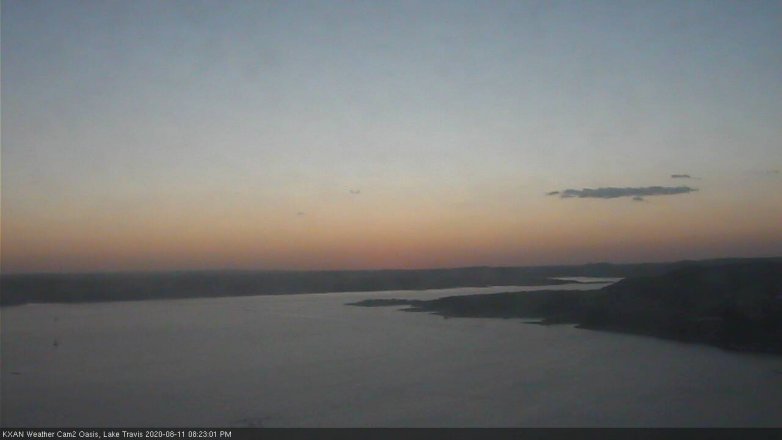 Lake Travis webcam, August 11, 2020 8:25 PM CT