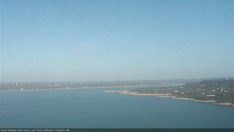 Lake Travis webcam, August 12, 2020 9:00 AM CT