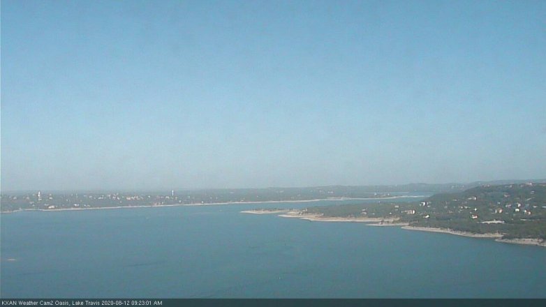 Lake Travis webcam, August 12, 2020 9:25 AM CT