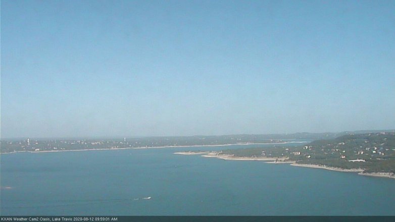 Lake Travis webcam, August 12, 2020 10:00 AM CT