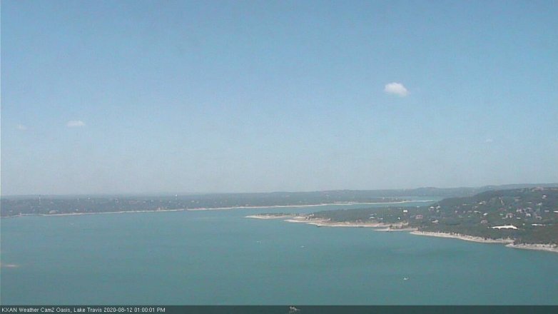 Lake Travis webcam, August 12, 2020 1:00 PM CT