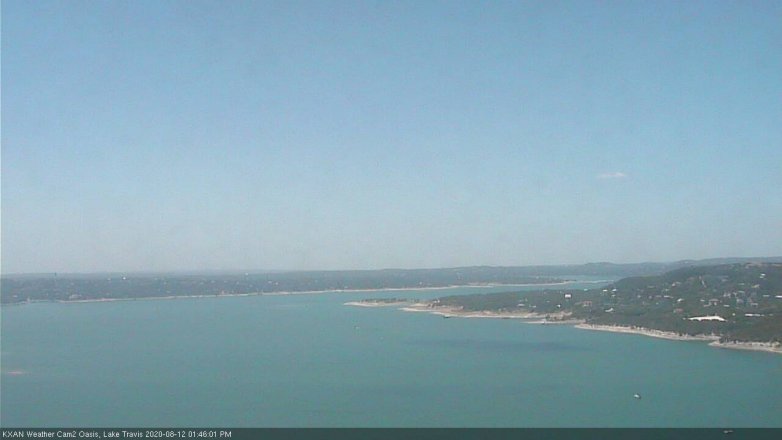 Lake Travis webcam, August 12, 2020 1:45 PM CT
