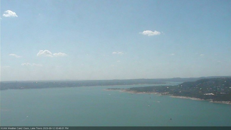 Lake Travis webcam, August 12, 2020 3:45 PM CT
