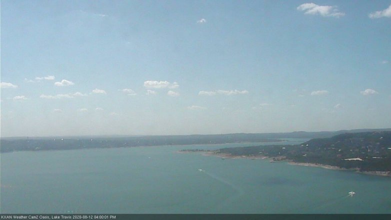 Lake Travis webcam, August 12, 2020 4:00 PM CT