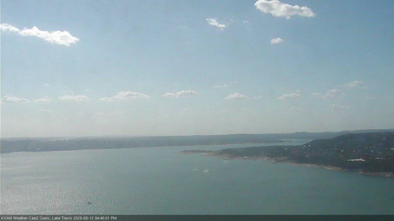 Lake Travis webcam, August 12, 2020 4:45 PM CT